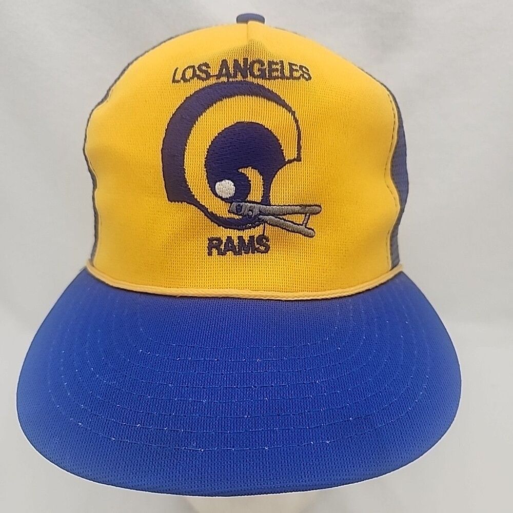 Cap Los Angeles Rams NFL Sports Unlimited Trucker Style Hat Snapback M-L Vintage